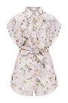 Zimmermann Linen jumpsuit with floral print for women - solid floral print. Material: 100% linen. front button fastening, belt. two patch pockets on the sides, chest pocket with two buttons. Country of manufacture: Italy. Care: specialized cleaning - photo 1