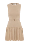 Zimmermann Acacia Metallic Cream Gold Knit Mini Dress - brand logo. 85% viscose, 6% metallic, 5% polyamide, 4% elastane. Fastener: belt. Country of manufacture: Italy. Care: specialized cleaning - photo 1