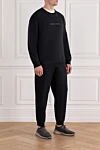 Brunello Cucinelli Чоловічий спортивний костюм чорний бавовняний з логотипом - 93% бавовна, 7% поліамід. Країна виробник: Італія. Догляд: спеціалізоване чищення - фото 3