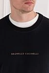 Brunello Cucinelli Чоловічий спортивний костюм чорний бавовняний з логотипом - 93% бавовна, 7% поліамід. Країна виробник: Італія. Догляд: спеціалізоване чищення - фото 5
