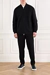 Men's black knitted suit with zipper and joggers Brunello Cucinelli - 93% cotton, 7% polyamide. zipper. two side pockets. Country of manufacture: Italy. Care: specialized cleaning - photo 2