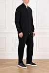 Brunello Cucinelli Men's black knitted suit with zipper and joggers - 93% cotton, 7% polyamide. zipper. two side pockets. Country of manufacture: Italy. Care: specialized cleaning - photo 3