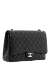 Классическая сумка через плечо с двойным клапаном из зернистой кожи Chanel - переплетенный логотип CC. 100% натуральная кожа. Длина ремня: плечевой ремень из кожи и цепочного звена. накладной карман сзади. застежка-поворотный замок. Страна производитель: Франция. Уход: специализированная чистка - фото 2