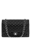 Классическая сумка через плечо с двойным клапаном из зернистой кожи Chanel - переплетенный логотип CC. 100% натуральная кожа. Длина ремня: плечевой ремень из кожи и цепочного звена. накладной карман сзади. застежка-поворотный замок. Страна производитель: Франция. Уход: специализированная чистка - фото 4
