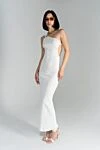 Moeva Halle White One Shoulder Knitted Maxi Dress With Cutouts - gold sculptural hoop. 100% viscose. Country of manufacture: Italy. Care: specialized cleaning - photo 7