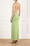 Трикотажное платье Calla Dress до щиколотки с вырезам и акцентам на бретелях зеленое Moeva - золотая пластинка с логотипом Moeva. 100% вискоза. золотые застежки сзади. Страна производитель: Италия. Уход: специализированная чистка - фото 4