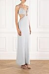 Moeva Трикотажное платье Calla Dress до щиколотки с вырезам и акцентам на бретелях серое - золотая пластинка с логотипом Moeva. 100% вискоза. золотые застежки сзади. Страна производитель: Италия. Уход: специализированная чистка - фото 3