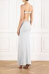 Трикотажное платье Calla Dress до щиколотки с вырезам и акцентам на бретелях серое Moeva - золотая пластинка с логотипом Moeva. 100% вискоза. золотые застежки сзади. Страна производитель: Италия. Уход: специализированная чистка - фото 4
