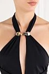 Moeva One-piece swimsuit Rosamund black - draped panel. 80% polyamide, 20% elastane. Fastener: self-tie fastener. Country of manufacture: Italy. Care: specialized cleaning - photo 5