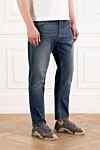 Dolce & Gabbana Light blue stretch wide leg jeans with vintage effect - metal plate with logo. . 100% cotton. Fastener: button, zipper. five pockets. Country of manufacture: Italy. Care: specialized cleaning - photo 3