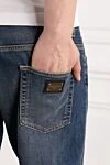 Dolce & Gabbana Light blue stretch wide leg jeans with vintage effect - metal plate with logo. . 100% cotton. Fastener: button, zipper. five pockets. Country of manufacture: Italy. Care: specialized cleaning - photo 5