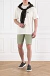 White oversized cotton pique t-shirt with logo Dolce & Gabbana - metal plate with logo. 100% cotton. Country of manufacture: Italy. Care: specialized cleaning - photo 2