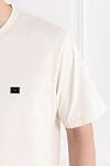 Dolce & Gabbana White oversized cotton pique t-shirt with logo - metal plate with logo. 100% cotton. Country of manufacture: Italy. Care: specialized cleaning - photo 5