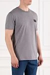 Dolce & Gabbana Grey cotton jersey t-shirt with branded metal plate - metal plate with logo. 100% cotton. Country of manufacture: Italy. Care: specialized cleaning - photo 3