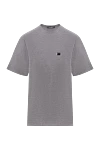 Dolce & Gabbana Grey oversized cotton pique t-shirt with logo - metal plate with logo. 100% cotton. Country of manufacture: Italy. Care: specialized cleaning - photo 1