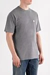 Dolce & Gabbana Grey oversized cotton pique t-shirt with logo - metal plate with logo. 100% cotton. Country of manufacture: Italy. Care: specialized cleaning - photo 3