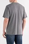Grey oversized cotton pique t-shirt with logo Dolce & Gabbana - metal plate with logo. 100% cotton. Country of manufacture: Italy. Care: specialized cleaning - photo 4