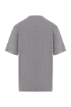 Grey oversized cotton pique t-shirt with logo Dolce & Gabbana - metal plate with logo. 100% cotton. Country of manufacture: Italy. Care: specialized cleaning - photo 2
