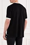 Black cotton jersey t-shirt with logo and contrast trim Dolce & Gabbana - brand logo, contrast edging. 100% cotton. Country of manufacture: Italy. Care: specialized cleaning - photo 4