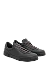 Dolce & Gabbana Portofino Yacht Sneakers in Crinkled Calfskin Grey - heel with logo. 75% calfskin 25% lambskin. leather sole. lace-up. Insole: calfskin with branded label. Country of manufacture: Italy. Care: specialized cleaning - photo 3