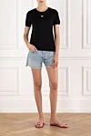 Футболка из хлопка с кристальным логотипом DG черная женская Dolce & Gabbana - кристальный логотип. 100% хлопок. Страна производитель: Италия. Уход: специализированная чистка - фото 2