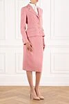 Dolce & Gabbana Dolce Pink Single Breasted Wool Crepe Jacket With Skirt - branded gold buttons. 100% wool. buttons. two side pockets. Country of manufacture: Italy. Care: specialized cleaning - photo 3