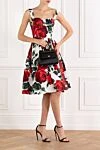Платье бюстье миди из хлопкового поплина с принтом в виде роз Dolce & Gabbana - принт в виде роз. 100% хлопок. застежка-молния и крючок на спине. Страна производитель: Италия. Уход: специализированная чистка - фото 2