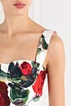 Dolce & Gabbana Платье бюстье миди из хлопкового поплина с принтом в виде роз - принт в виде роз. 100% хлопок. застежка-молния и крючок на спине. Страна производитель: Италия. Уход: специализированная чистка - фото 5