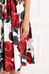 Платье бюстье миди из хлопкового поплина с принтом в виде роз Dolce & Gabbana - принт в виде роз. 100% хлопок. застежка-молния и крючок на спине. Страна производитель: Италия. Уход: специализированная чистка - фото 6