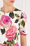 Dolce & Gabbana Сукня міді в ляльковому стилі з бавовни з принтом у вигляді троянд - принт у вигляді троянд. 100% бавовна. застібка-блискавка та гачок на спині. Країна виробник: Італія. Догляд: спеціалізоване чищення - фото 5