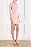 Balmain Вязаный трикотажный топ с юбкой розового цвета с фирменными пуговицами - фирменные золотистые пуговицы. 84% вискоза, 16% полиэстер. пуговицы. два нагрудных кармана. Страна производитель: Франция. Уход: специализированная чистка - фото 3