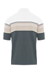 Поло на блискавці сірого білого та блідо-бежевого кольору Three linesз бавовни та шовку Zilli - візерунок смужка, логотип бренду. 50% бавовна, 50% шовк. блискавка. Країна виробник: Італія. Догляд: спеціалізоване чищення - фото 6