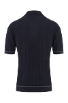 Поло на блискавці темно-синього кольору із в'язаною структуроюз шовку Zilli - в'язаний малюнок. 100% шовк. блискавка. Країна виробник: Італія. Догляд: спеціалізоване чищення - фото 6