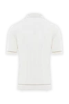 Поло на блискавці білого кольору із в'язаною структуроюз шовку Zilli - в'язаний малюнок. 100% шовк. блискавка. Країна виробник: Італія. Догляд: спеціалізоване чищення - фото 6