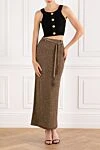 Укороченный трикотажный топ с пуговицами черного цвета Balmain - фирменные пуговицы. 84% вискоза, 16% полиэстер. Страна производитель: Франция. Уход: специализированная чистка - фото 2