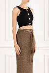 Balmain Укороченный трикотажный топ с пуговицами черного цвета - фирменные пуговицы. 84% вискоза, 16% полиэстер. Страна производитель: Франция. Уход: специализированная чистка - фото 3