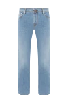 Jacob Cohen Men's Blue Cotton Blend Distressed Jeans - brand logo. . 73% cotton, 20% polyester, 7% elastane. button, zipper. five pockets. Country of manufacture: Italy. Care: specialized cleaning - photo 1