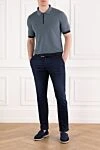 Blue Men's Distressed Cotton Jeans With Drawstring Jacob Cohen - brand logo. . 98% cotton, 2% elastane. button, zipper, drawstring. two side pockets, two back pockets. Country of manufacture: Italy. Care: specialized cleaning - photo 2
