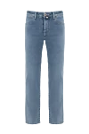 Jacob Cohen Bard Light Blue 5 Pocket Jeans with Logo Patch - abrasions. 82% cotton, 11% lyocell, 7% elastane. zipper. five pockets. Country of manufacture: Italy. Care: specialized cleaning - photo 1