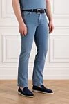 Jacob Cohen Bard Light Blue 5 Pocket Jeans with Logo Patch - abrasions. 82% cotton, 11% lyocell, 7% elastane. zipper. five pockets. Country of manufacture: Italy. Care: specialized cleaning - photo 3