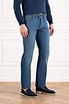 Jacob Cohen Men's Blue Wash Five Pocket Jeans - brand logo. . 82% cotton, 11% lyocell, 7% elastane. button, zipper. five pockets. Country of manufacture: Italy. Care: specialized cleaning - photo 3