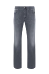 Jacob Cohen Men's Grey Stretch Cotton Distressed Jeans - brand logo. . 92% cotton, 8% elastane. button, zipper. five pockets. Country of manufacture: Italy. Care: specialized cleaning - photo 1