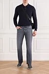 Men's Grey Stretch Cotton Distressed Jeans Jacob Cohen - brand logo. . 92% cotton, 8% elastane. button, zipper. five pockets. Country of manufacture: Italy. Care: specialized cleaning - photo 2