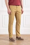 Jacob Cohen Men's stretch cotton lyocell chino pants brown - brand logo. 55% cotton, 42% lyocell, 3% elastane. button, zipper. Pockets, two side pockets, two back pockets. Country of manufacture: Italy. Care: specialized cleaning - photo 3