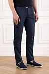 Jacob Cohen Men's Blue Stretch Cotton Chinos with Drawstring - brand logo. 97% cotton 3% elastane. button, zipper. Pockets, two side pockets, two back pockets, coin pocket. Country of manufacture: Italy. Care: specialized cleaning - photo 3