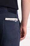 Jacob Cohen Men's Blue Stretch Cotton Chinos with Drawstring - brand logo. 97% cotton 3% elastane. button, zipper. Pockets, two side pockets, two back pockets, coin pocket. Country of manufacture: Italy. Care: specialized cleaning - photo 5
