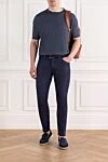 Dark Blue Men's Straight Jeans with Five Pockets Jacob Cohen - brand logo. . 92% cotton, 8% elastane. button, zipper. five pockets. Country of manufacture: Italy. Care: specialized cleaning - photo 2
