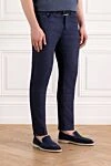 Jacob Cohen Dark Blue Men's Straight Jeans with Five Pockets - brand logo. . 92% cotton, 8% elastane. button, zipper. five pockets. Country of manufacture: Italy. Care: specialized cleaning - photo 3