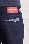 Jacob Cohen Dark Blue Men's Straight Jeans with Five Pockets - brand logo. . 92% cotton, 8% elastane. button, zipper. five pockets. Country of manufacture: Italy. Care: specialized cleaning - photo 5