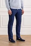 Jacob Cohen Blue stretch cotton chinos for men - brand logo. 97% cotton 3% elastane. button, zipper. Pockets, two side pockets, two back pockets. Country of manufacture: Italy. Care: specialized cleaning - photo 3